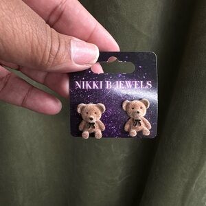 Brown Teddy Bear Earrings